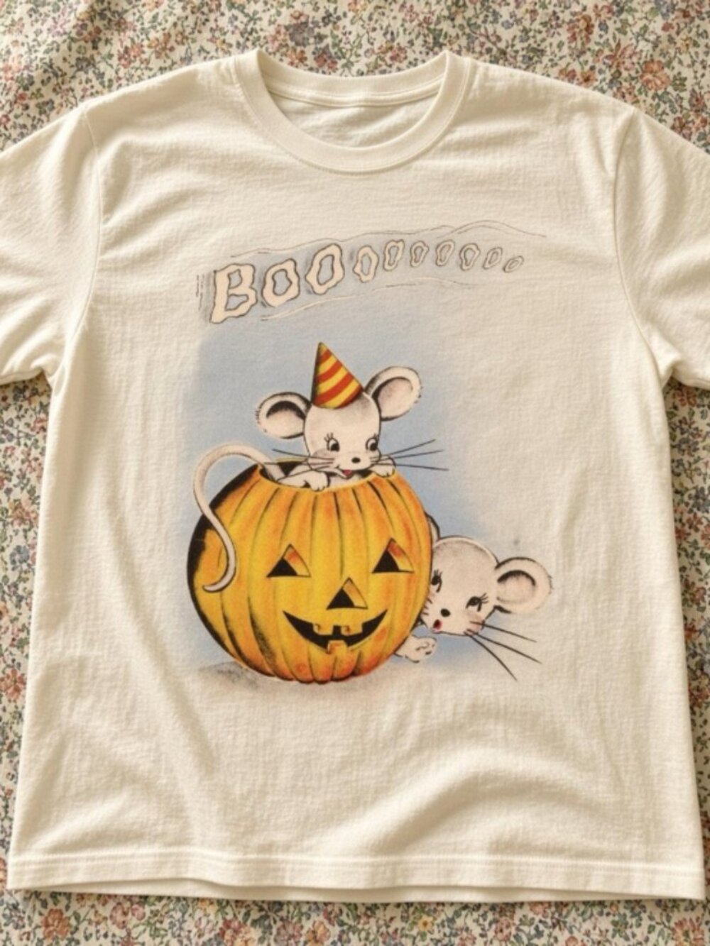 Halloween mouse tee pumpkin graphic tee